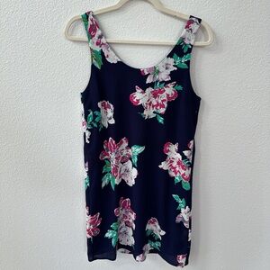 Navy and pink flower dress